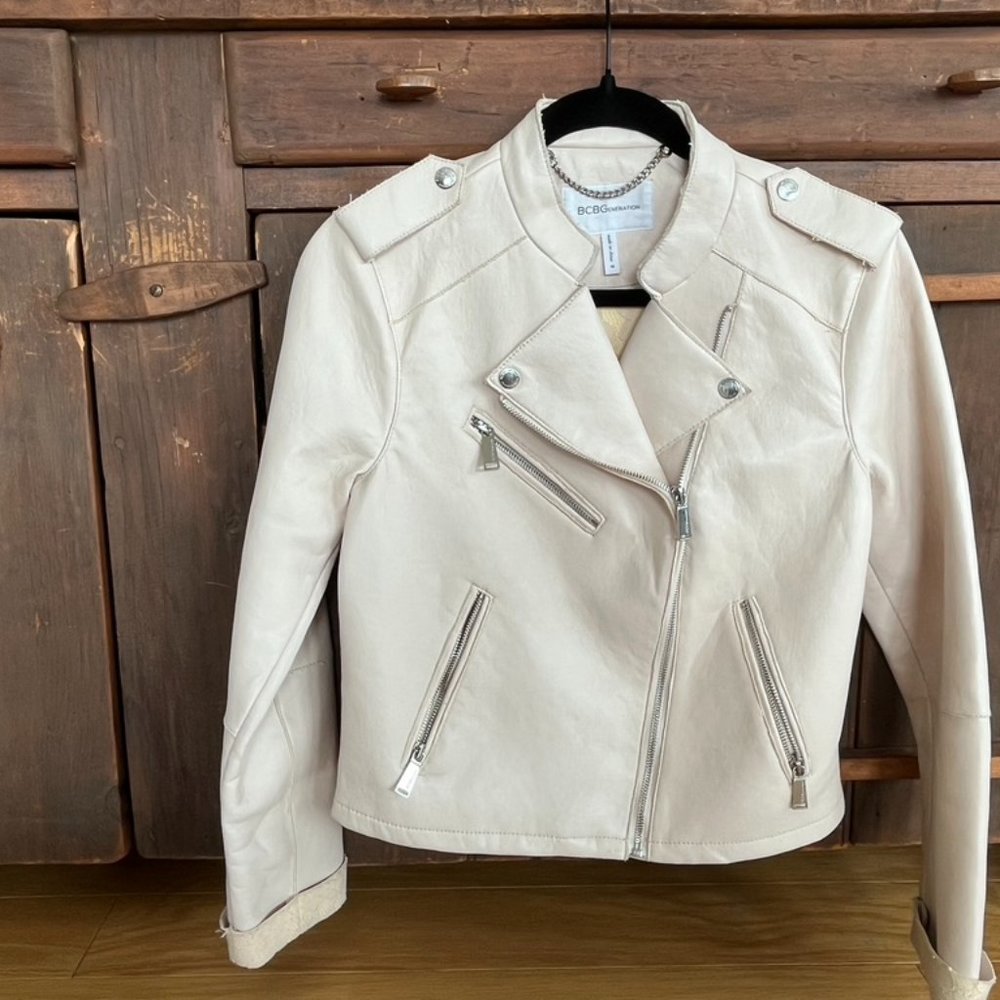 BCBG Pink Motorcycle Jacket - Size Medium